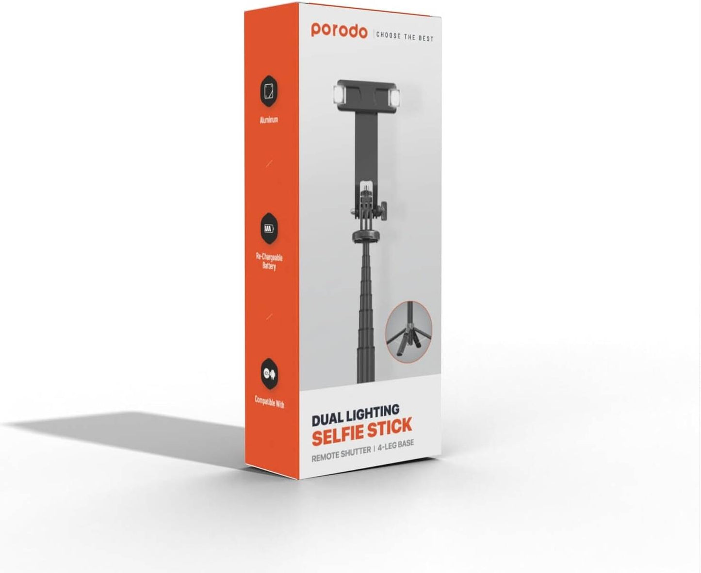 Porodo Dual Selfie Stick with Tripod
