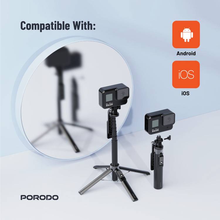 Porodo Dual Selfie Stick with Tripod
