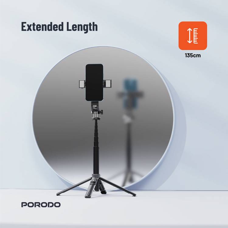 Porodo Dual Selfie Stick with Tripod