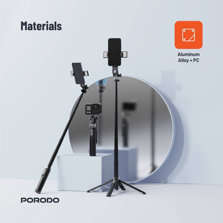 Porodo Dual Selfie Stick with Tripod